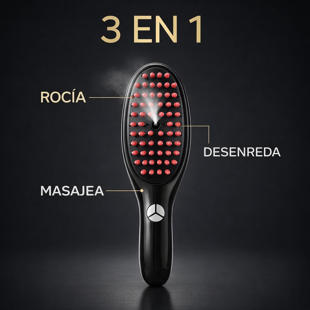 Rocía, desenreda y masajea